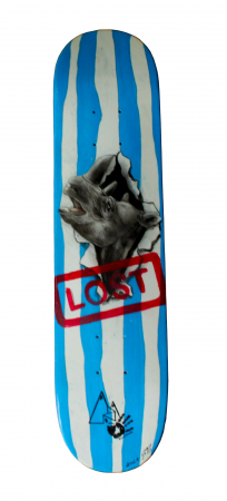 Premium 7,25" Lost Animals " Rhino" Handpainted Skateboard Deck